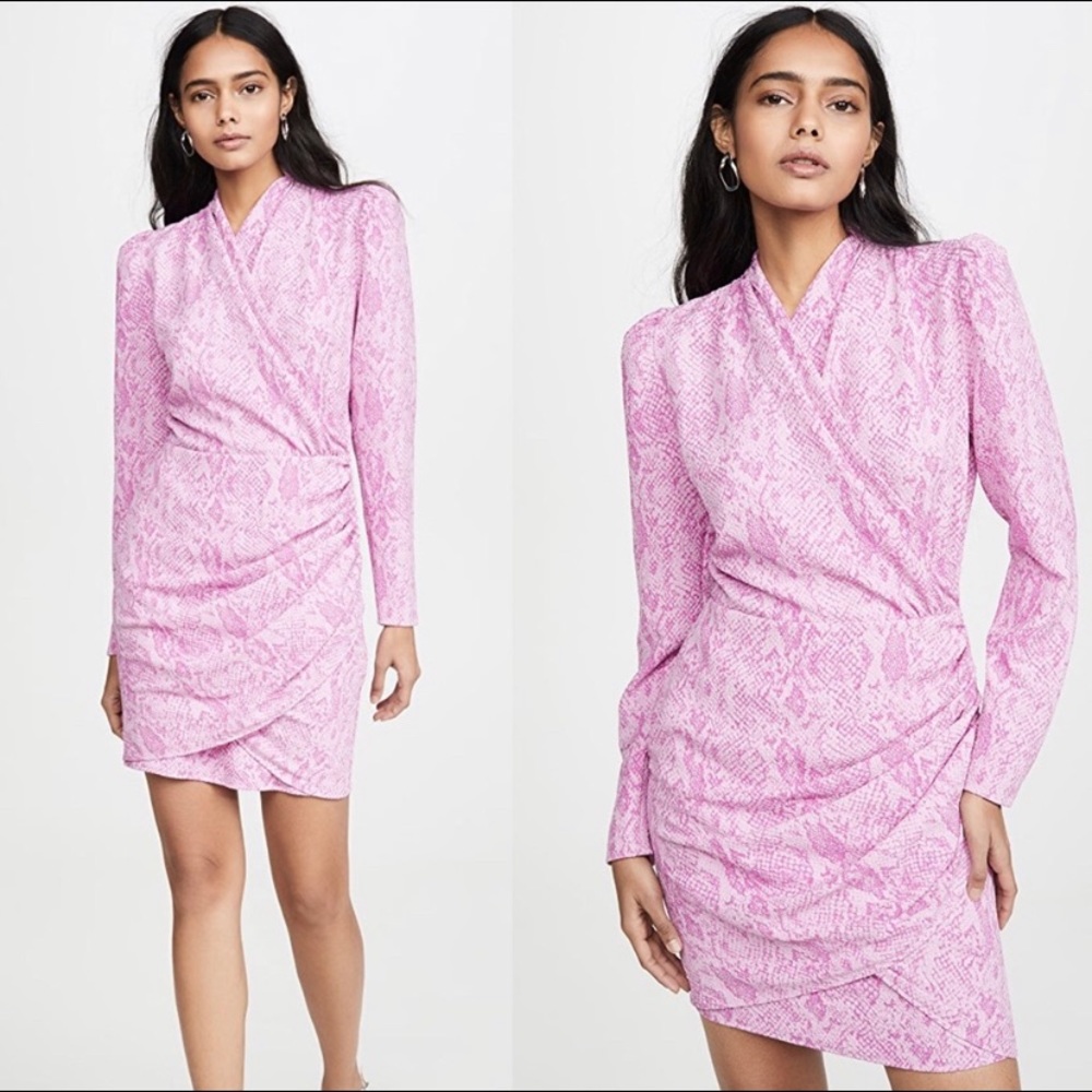 Stine Goya Clem Snake Print Wrap Dress